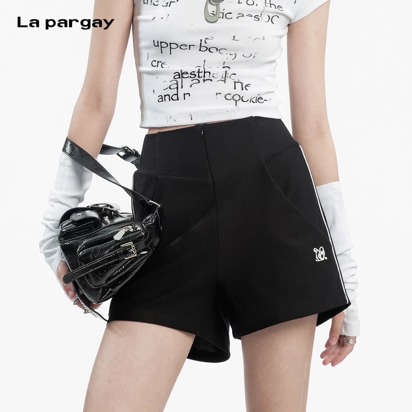 Lapargay High Waist A-Line Casual Pants Front Center Zipper Three-Dimensional Pocket Design L78202209V - Lapargay