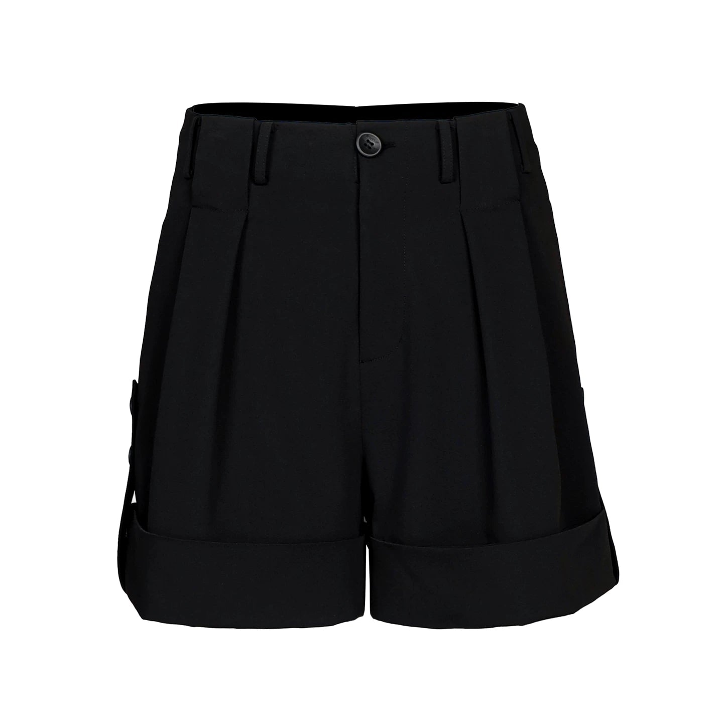 Lapargay High-Waist Casual Shorts, Neat Suit Tailoring, Turn-Up Hem Design L78202302C - Lapargay