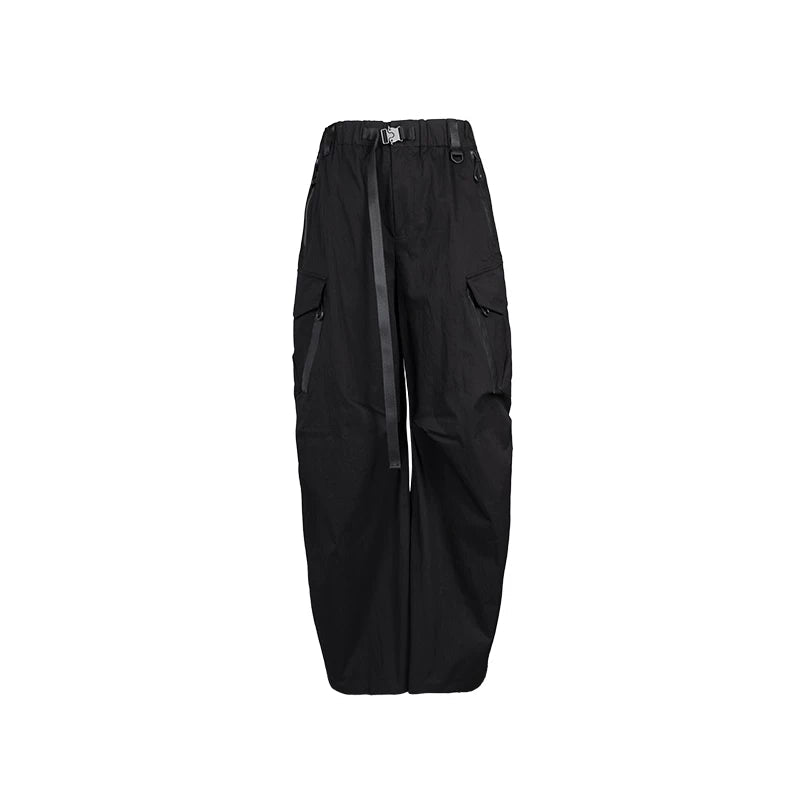 Lapargay High-waist Loose Wide-leg Pants Cool Utility Multi-pocket Design L78102617S - Lapargay