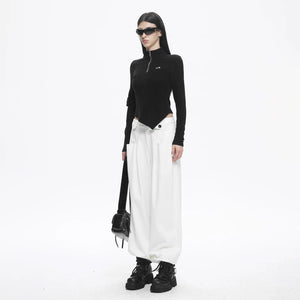 Lapargay High-Waist Pleated Wide Leg Pants Hip Sculpting Optimized Body Proportion L78102619C - Lapargay