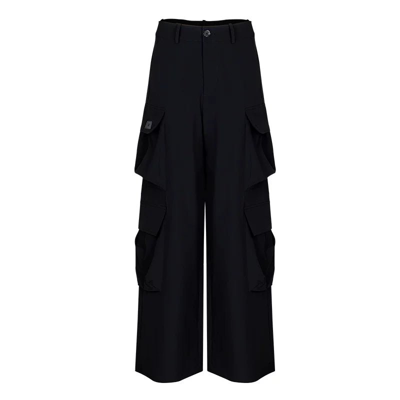 Lapargay High-Waisted Cargo Casual Pants with Multi-Layer Pocket, Loose Flattering Wide Leg L78102610V - Lapargay