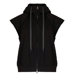 Lapargay hooded zip sleeveless vest back print accent clean tailoring craftsmanship L78201410V - Lapargay