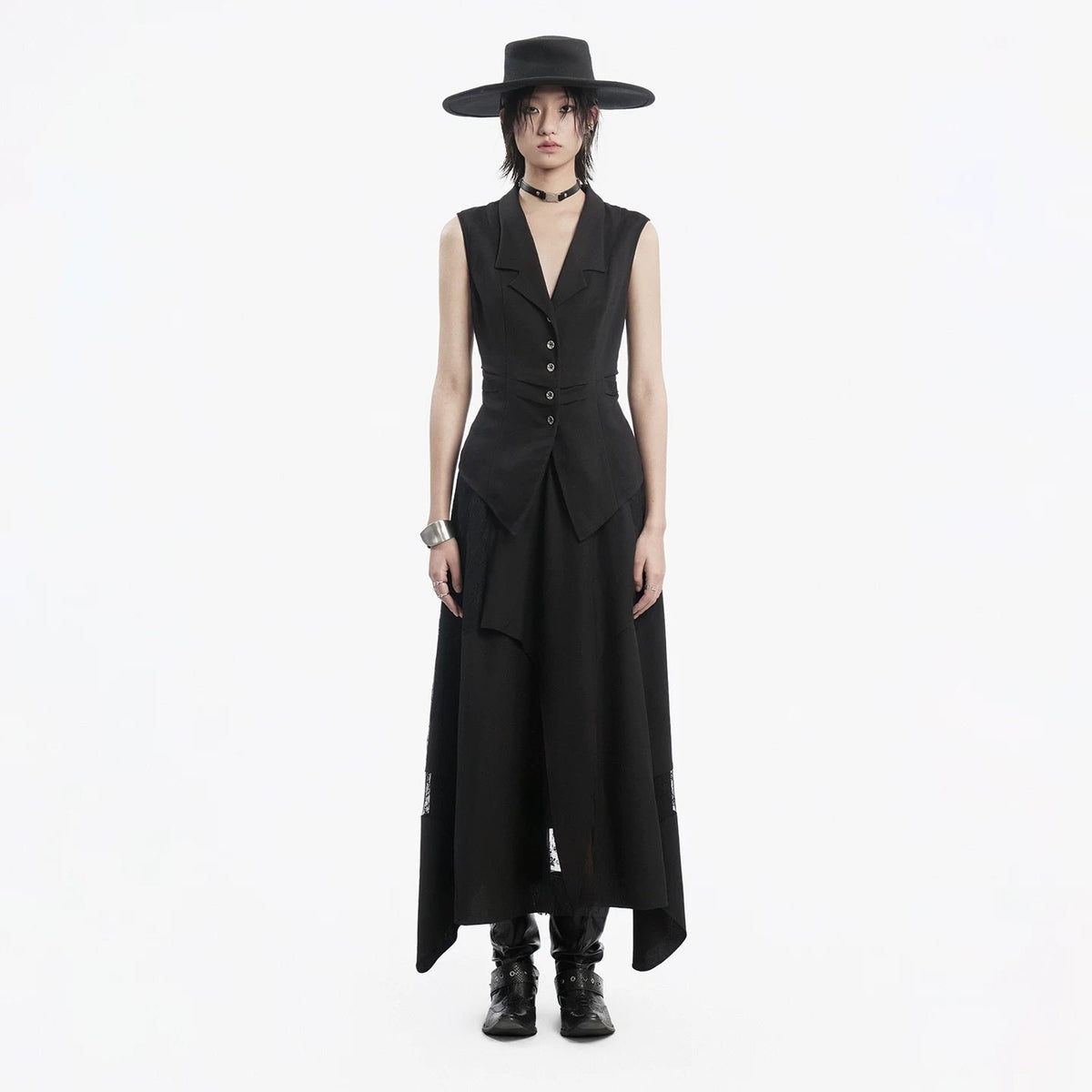 Lapargay irregular half skirt with multi-layer splicing design, flattering legs for all body types L78209104C - Lapargay