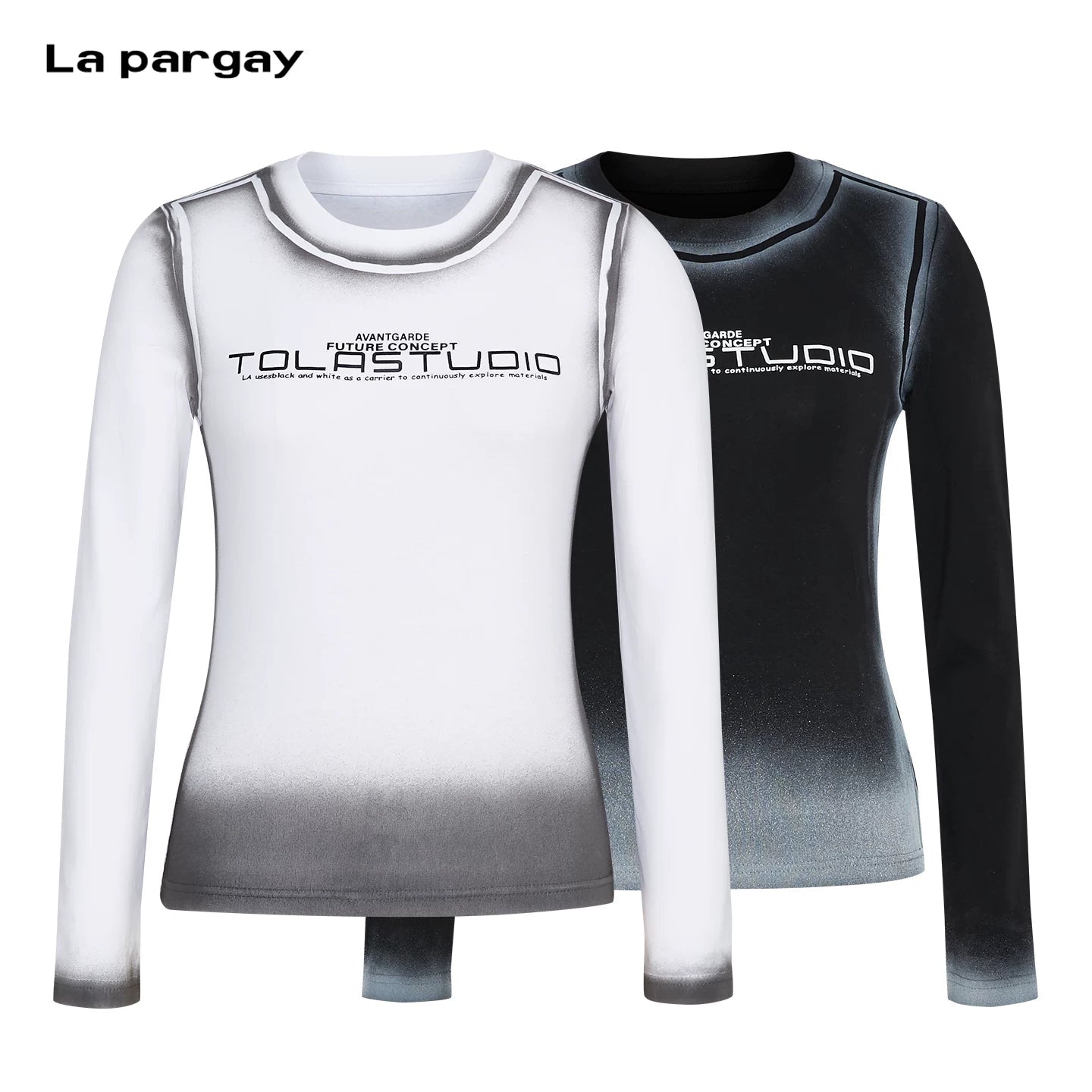 Lapargay Letter Print T-Shirt, Gradient Dyeing Technique, Slimming Fit L78100311V - Lapargay