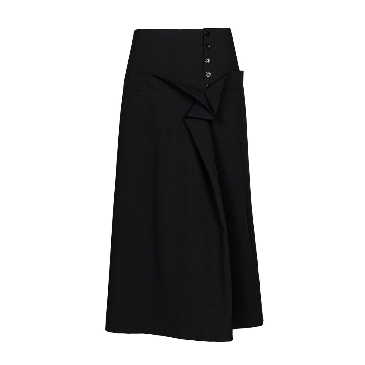 Lapargay light luxury long half skirt with side button decoration, suitable for multiple daily occasions L78209109V - Lapargay