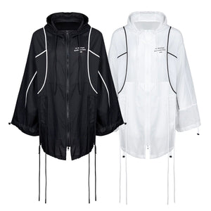 Lapargay Lightweight Breathable Jacket with Adjustable Drawstring Hem, Loose and Relaxed Fit L78201203V - Lapargay