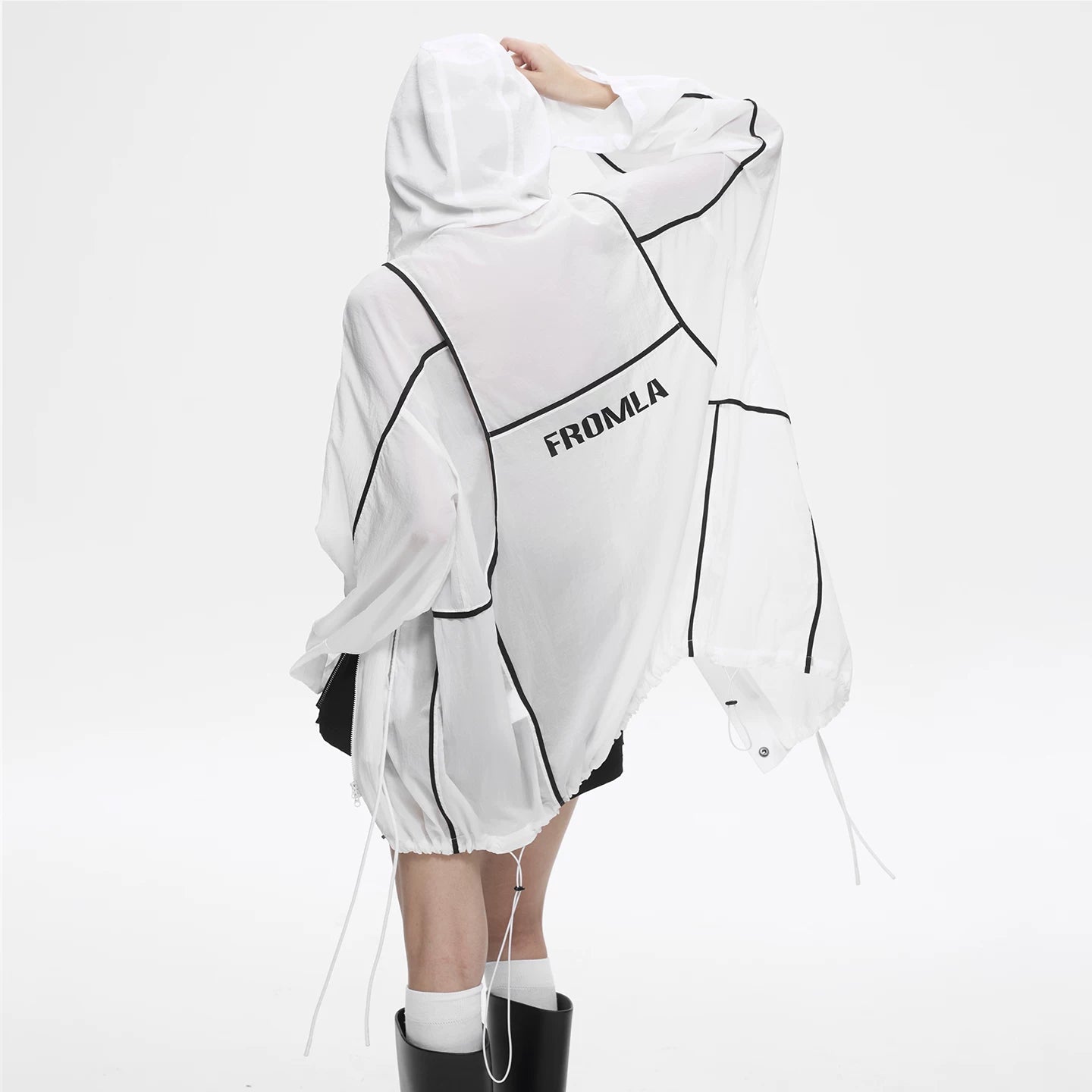 Lapargay Lightweight Breathable Jacket with Adjustable Drawstring Hem, Loose and Relaxed Fit L78201203V - Lapargay