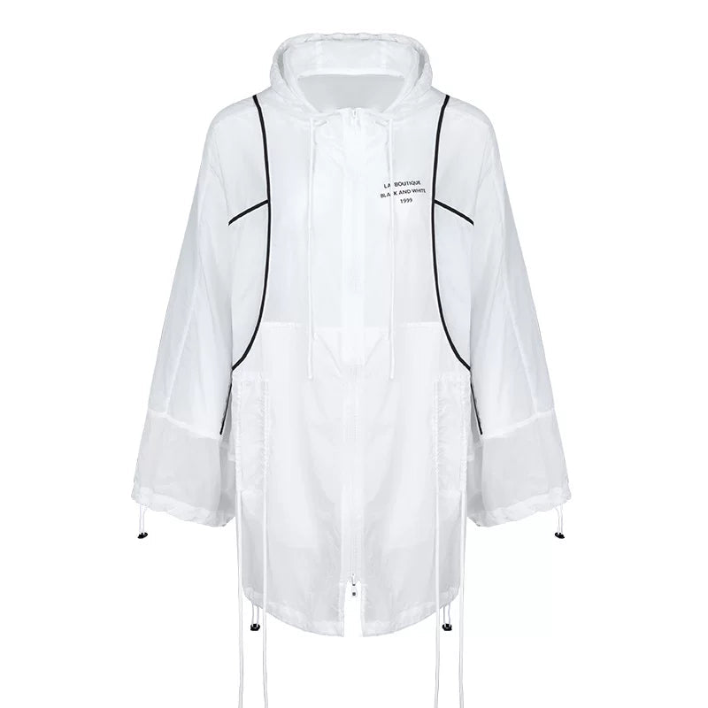 Lapargay Lightweight Breathable Jacket with Adjustable Drawstring Hem, Loose and Relaxed Fit L78201203V - Lapargay