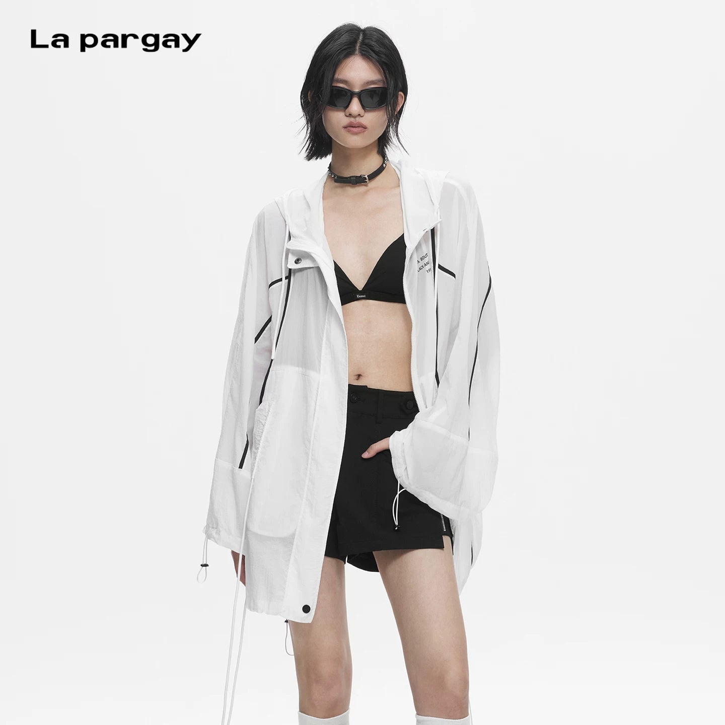 Lapargay Lightweight Breathable Jacket with Adjustable Drawstring Hem, Loose and Relaxed Fit L78201203V - Lapargay