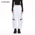 Lapargay Lightweight textured jogger pants with side zip pockets and casual street style L66102611C - Lapargay