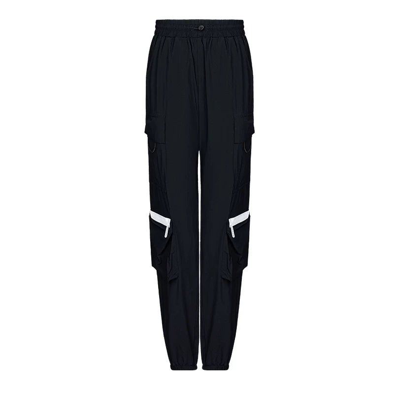 Lapargay Lightweight textured jogger pants with side zip pockets and casual street style L66102611C - Lapargay