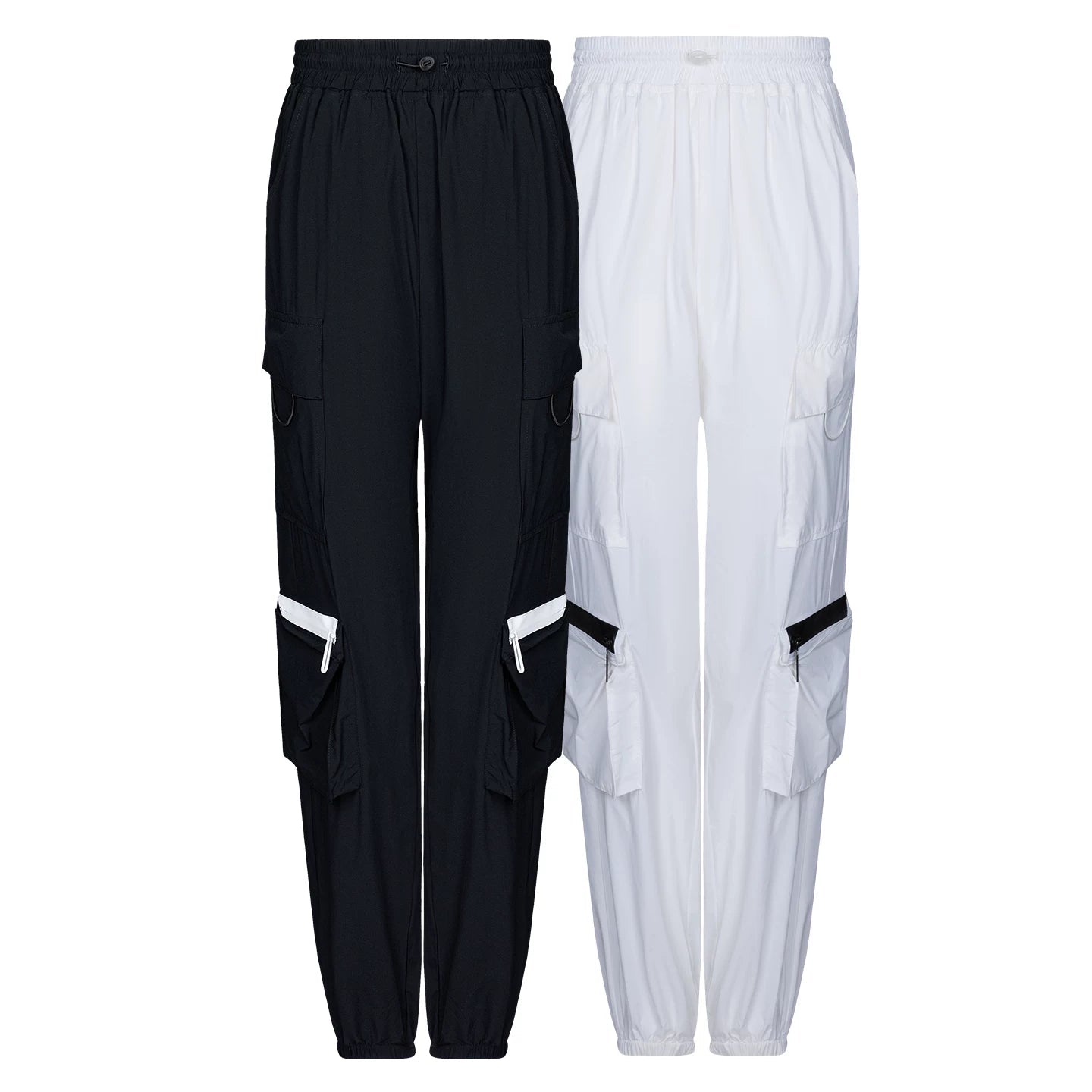 Lapargay Lightweight textured jogger pants with side zip pockets and casual street style L66102611C - Lapargay