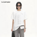 Lapargay loose drop-shoulder letter print T-shirt skin-friendly breathable simple and versatile L75200210C - Lapargay