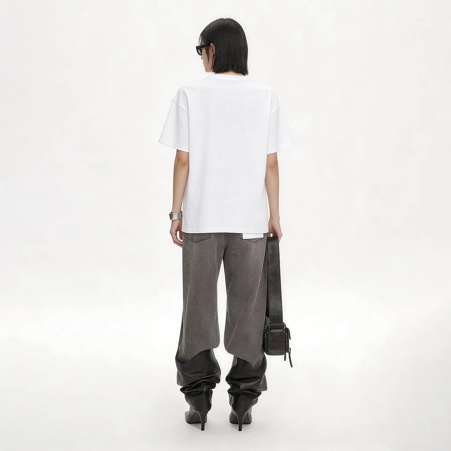 Lapargay loose drop-shoulder letter print T-shirt skin-friendly breathable simple and versatile L75200210C - Lapargay