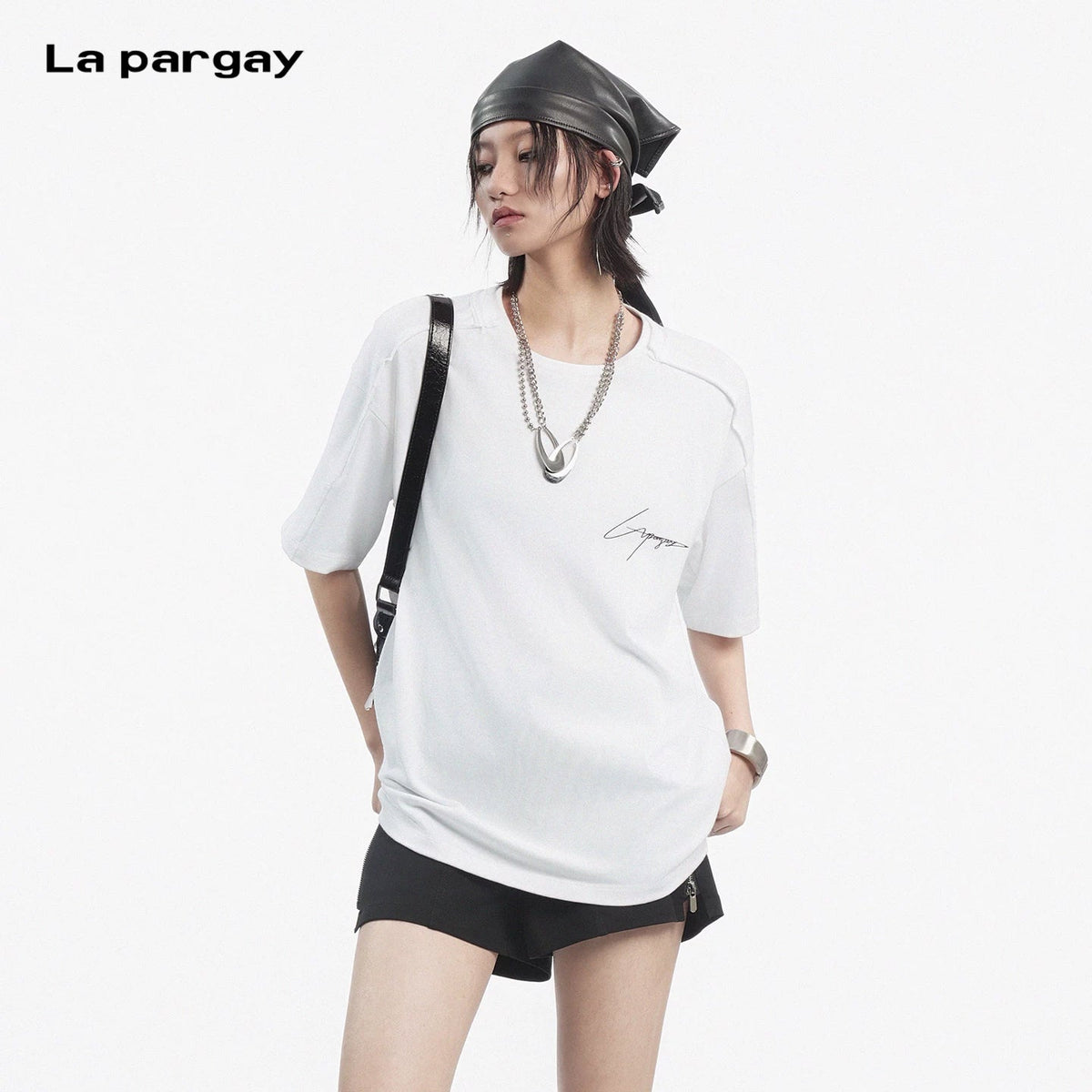 Lapargay loose dropped shoulder T-shirt with a fit that suits all body shapes, full of casual relaxation L78200219V - Lapargay
