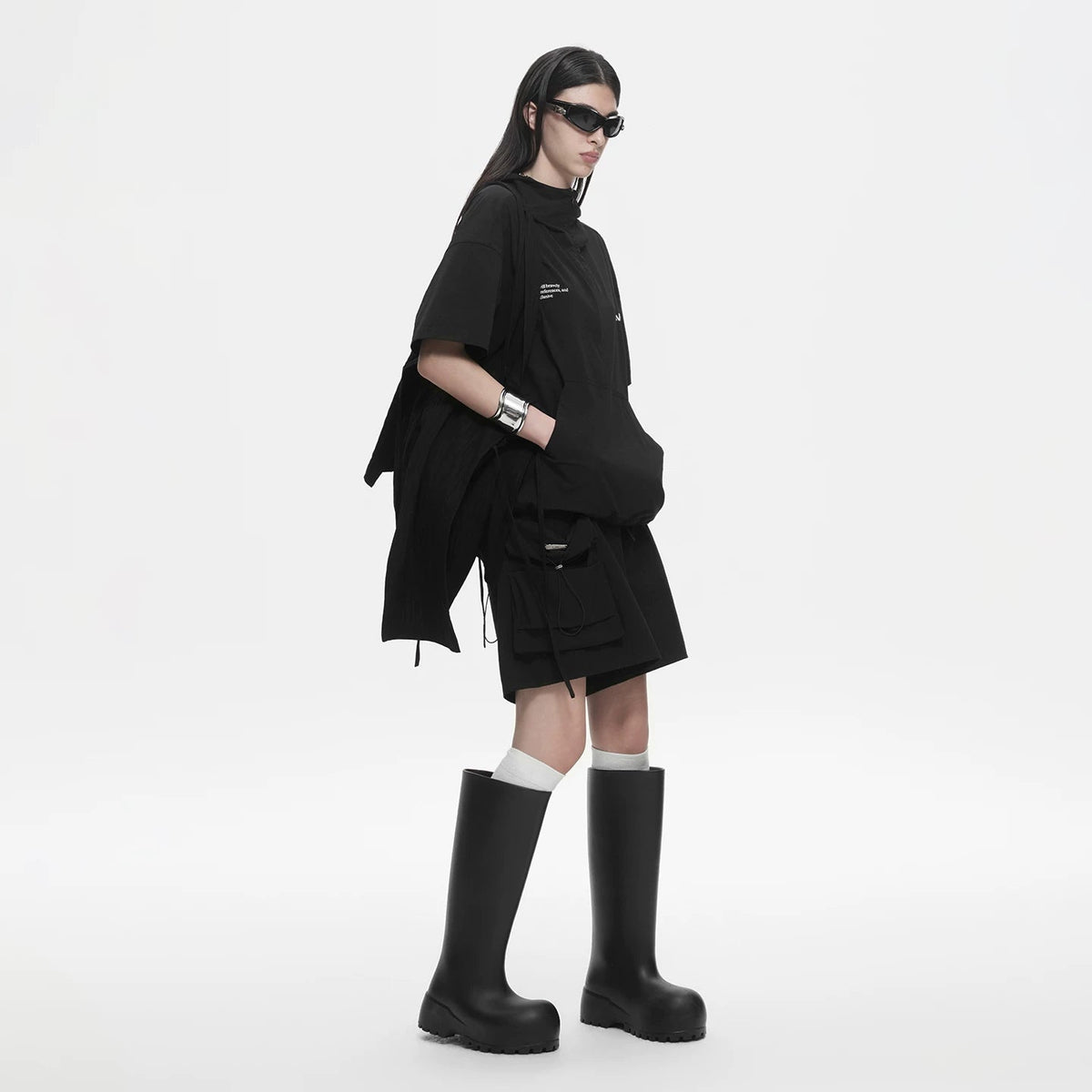 Lapargay minimalist short jacket with dropped shoulder loose cut, street casual top L78201912C - Lapargay