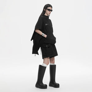 Lapargay minimalist short jacket with dropped shoulder loose cut, street casual top L78201912C - Lapargay