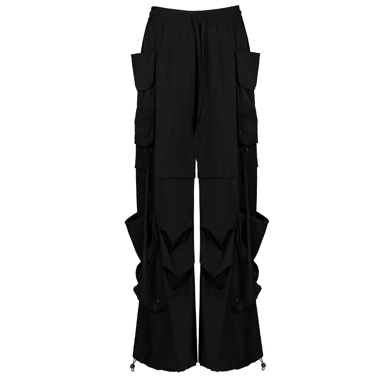 Lapargay Multi-pocket Casual Pants Adjustable Hem Suitable for Various Outfit Styles L78202613A - Lapargay
