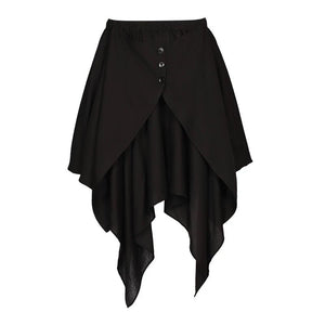Lapargay Niche Dark Style Skirt, Unique Tailoring, Layered Irregular Little Black Skirt L78209203V - Lapargay