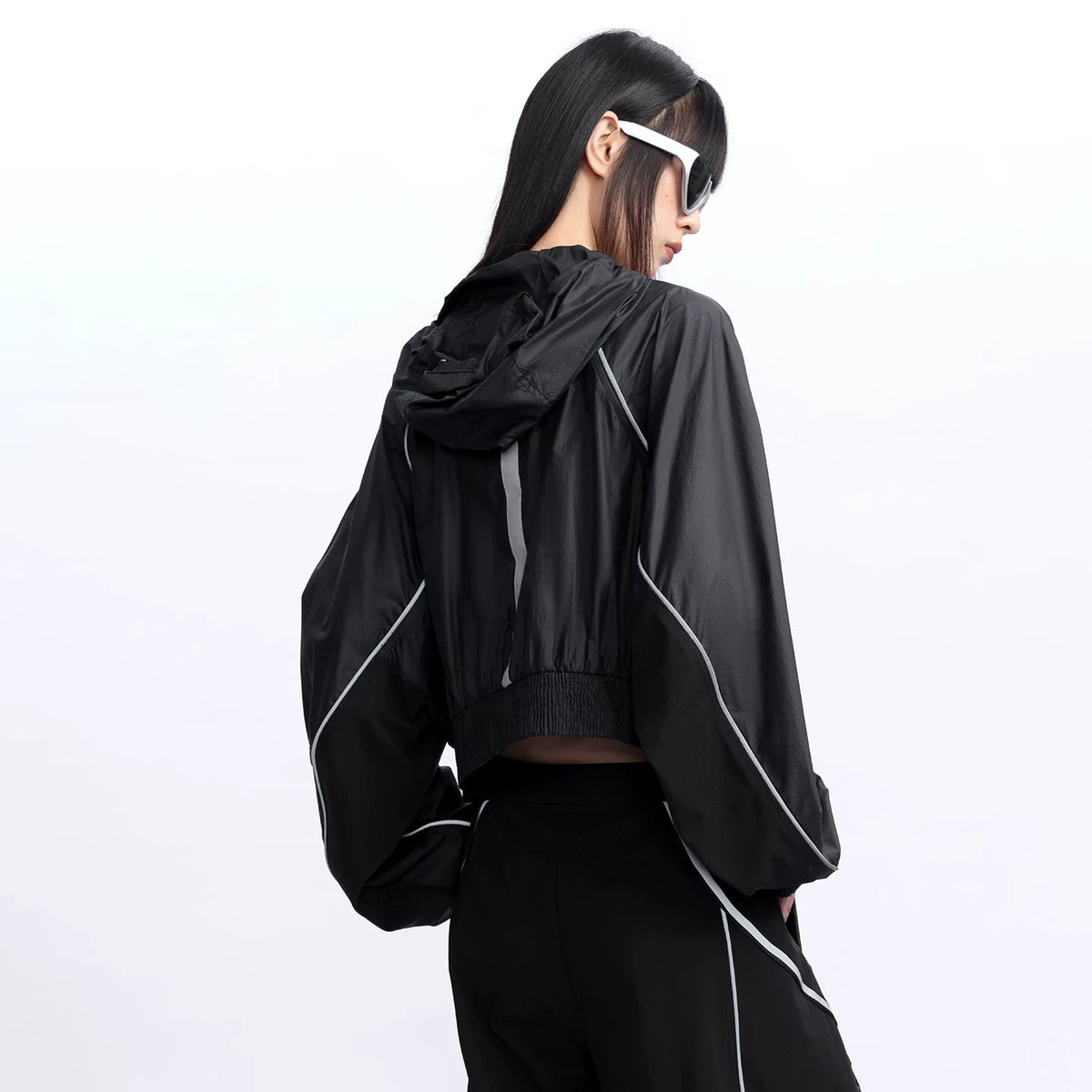 Lapargay Outdoor Functional Cropped Jacket Dark Lightweight Top Outdoor Style L78101217V - Lapargay