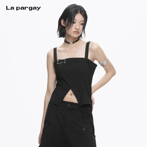 Lapargay outer-wear short vest clean irregular hem enhances waist proportion L78200102V - Lapargay