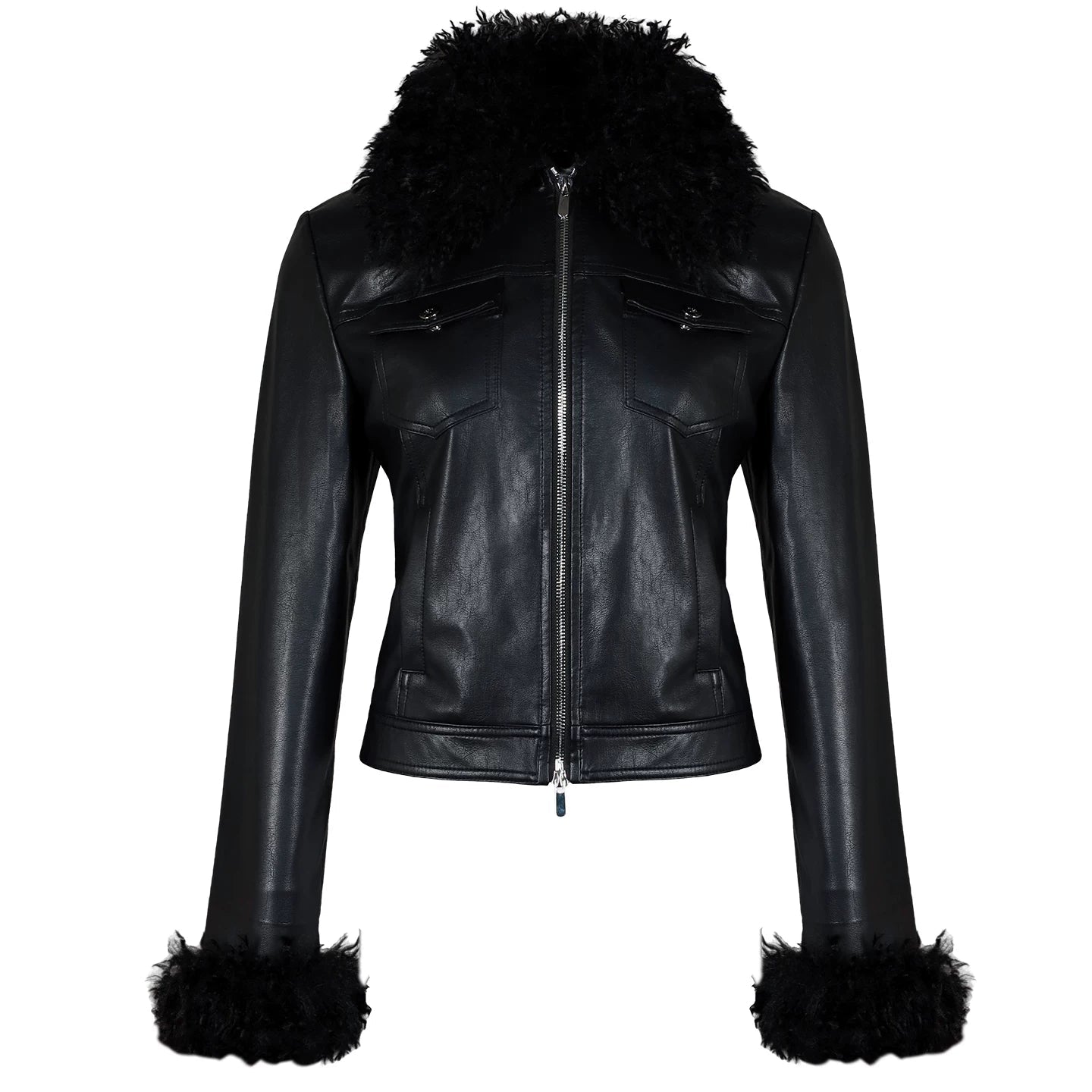 Lapargay Power Plush Eco-leather Jacket Contemporary Pioneer Street Style L78101219V - Lapargay