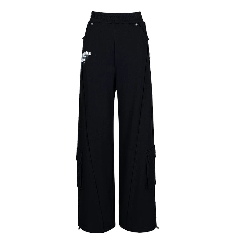 Lapargay Printed Loose Wide-Leg Joggers Street Sport Comfortable Casual L78102801V - Lapargay