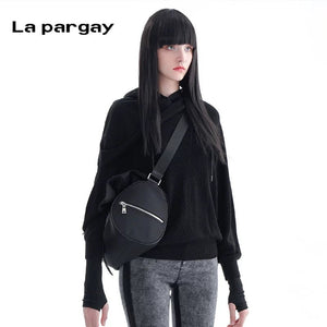 Lapargay pullover long sleeve hoodie coat early spring new women's black personality casual hooded top - Lapargay