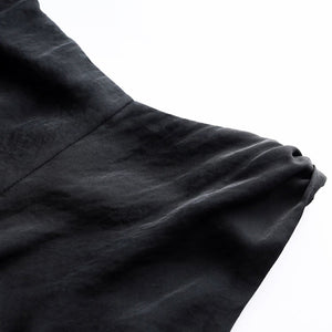 Lapargay Relaxed V-Neck Slip Dress Unrestricted Wide Cut Asymmetrical Side Slit Maxi Dress L60309027S - Lapargay