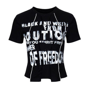 Lapargay round-neck short-sleeve T-shirt with slim waist-cinching fit and visible seam line design L78200223V - Lapargay