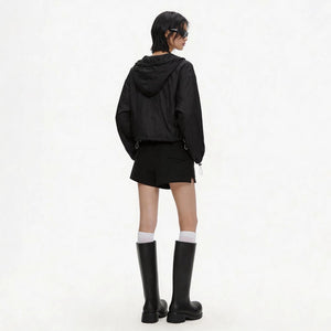 Lapargay short hooded jacket, lightweight and breathable, color-block details, multi-pocket design L75201202C - Lapargay