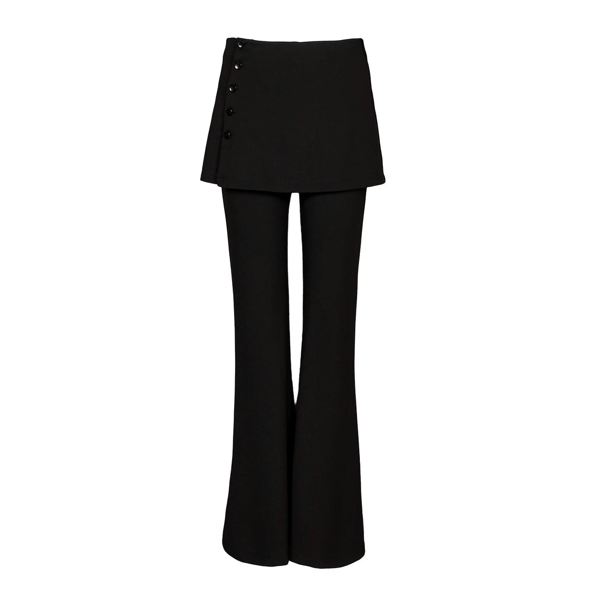Lapargay Skort-Style Casual Pants, Side Button Design, Elongates Leg Visual Proportion L78202616C - Lapargay