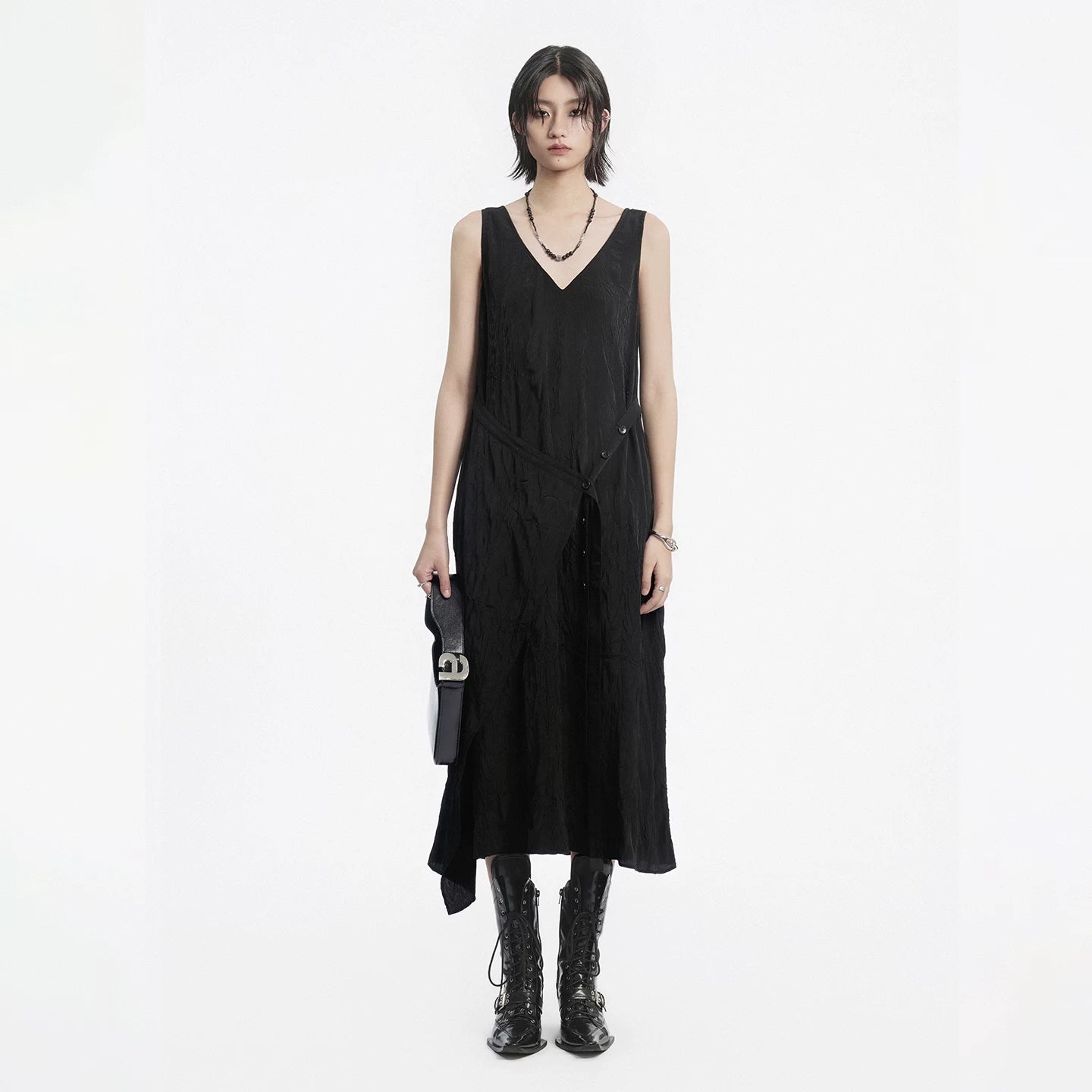 Lapargay sleeveless long dress irregular hem suitable for multiple styling scenarios L78209017B - Lapargay
