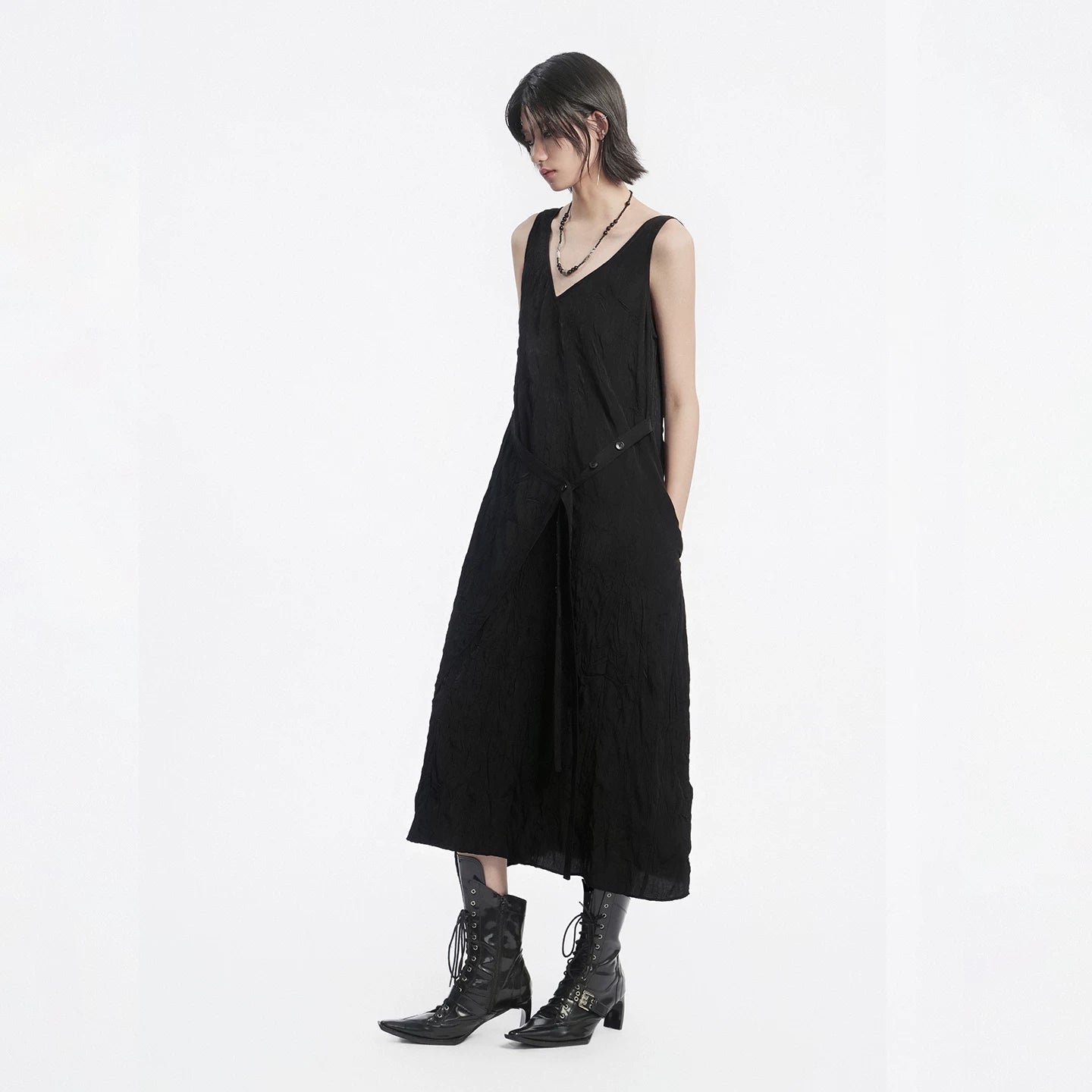 Lapargay sleeveless long dress irregular hem suitable for multiple styling scenarios L78209017B - Lapargay