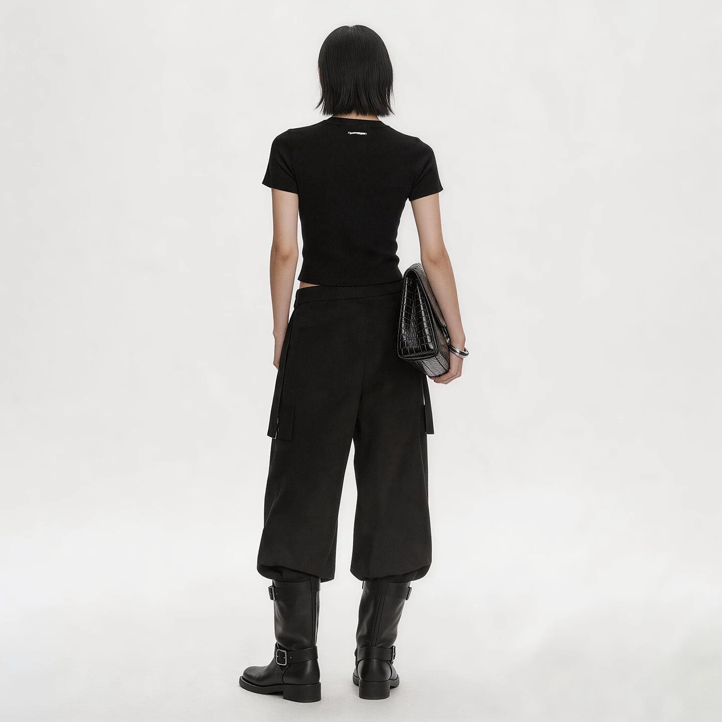 Lapargay slim-fit cropped T-shirt retro letter print hot girl style high-waist top L75200206V - Lapargay