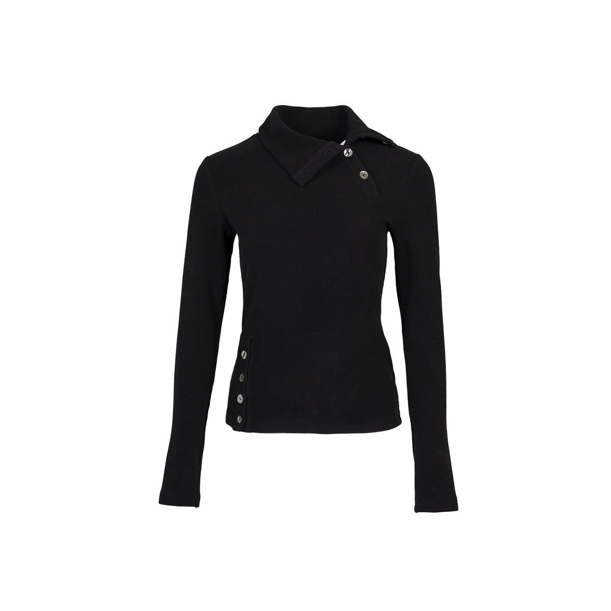 Lapargay Slim-fit High-neck Knit Top Adjustable Collar High-stretch Knit L78100313C - Lapargay