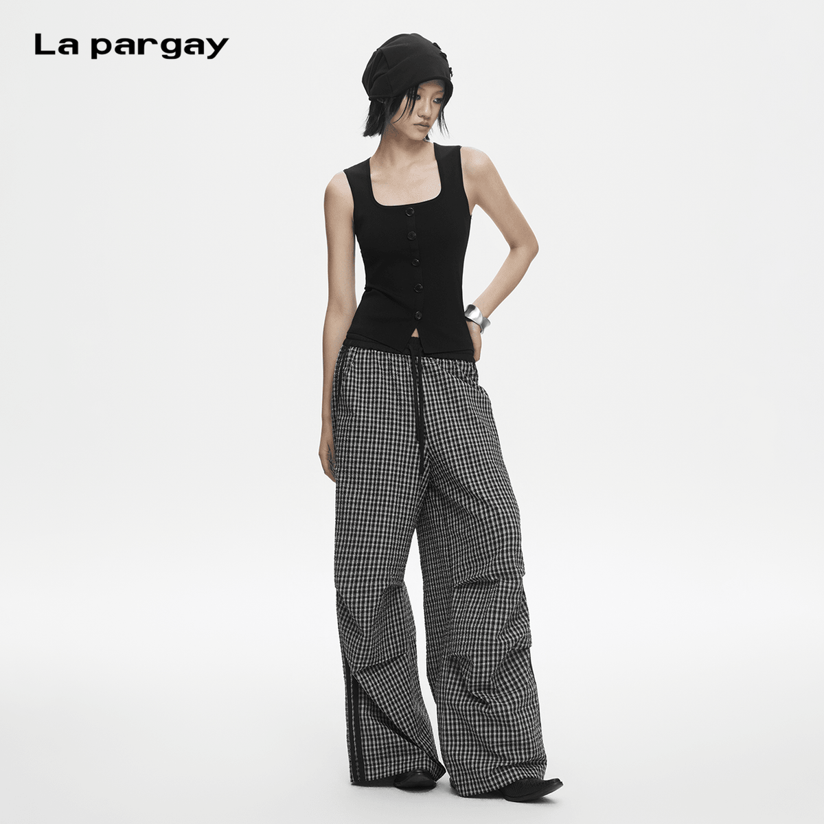 Lapargay Square Neck Slim Fit Vest, Figure-Flattering, Versatile for Work or Layering L78208101C - Lapargay