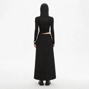 Lapargay Suit Fabric Slimming Hip-covering Versatile Black Long Skirt for Commute L75209107V - Lapargay