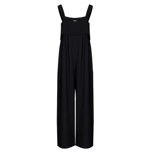 Lapargay suspender jumpsuit double-layer draped design hidden pocket design L78202703V - Lapargay