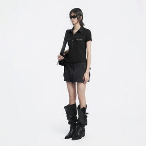 Lapargay Techwear Skirt Front Zipper Fly Symmetrical Cargo Pockets L78209202V - Lapargay