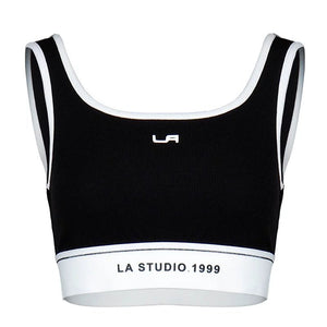Lapargay U-Neck Slim Fit Cropped Vest Stretchy Hem Everyday Versatile L78200107C - Lapargay