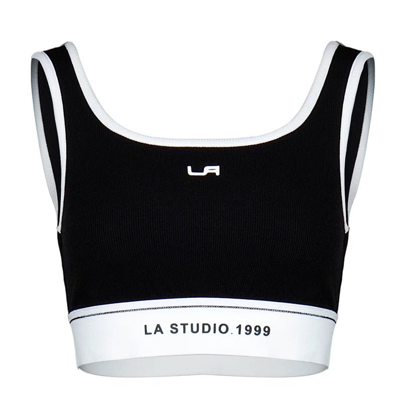 Lapargay U-Neck Slim Fit Cropped Vest Stretchy Hem Everyday Versatile L78200107C - Lapargay