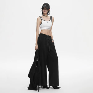 Lapargay U-Neck Slim Fit Cropped Vest Stretchy Hem Everyday Versatile L78200107C - Lapargay