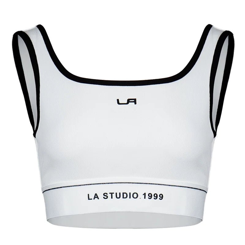 Lapargay U-Neck Slim Fit Cropped Vest Stretchy Hem Everyday Versatile L78200107C - Lapargay