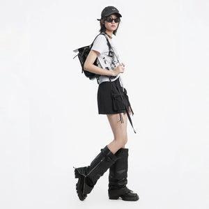 Lapargay utility cargo mini skirt strap design cool street style L78209201V - Lapargay