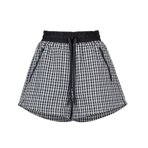Lapargay Vintage Black and White Plaid Side Contrast Loose Wide-Leg Casual Pants L78202901S - Lapargay