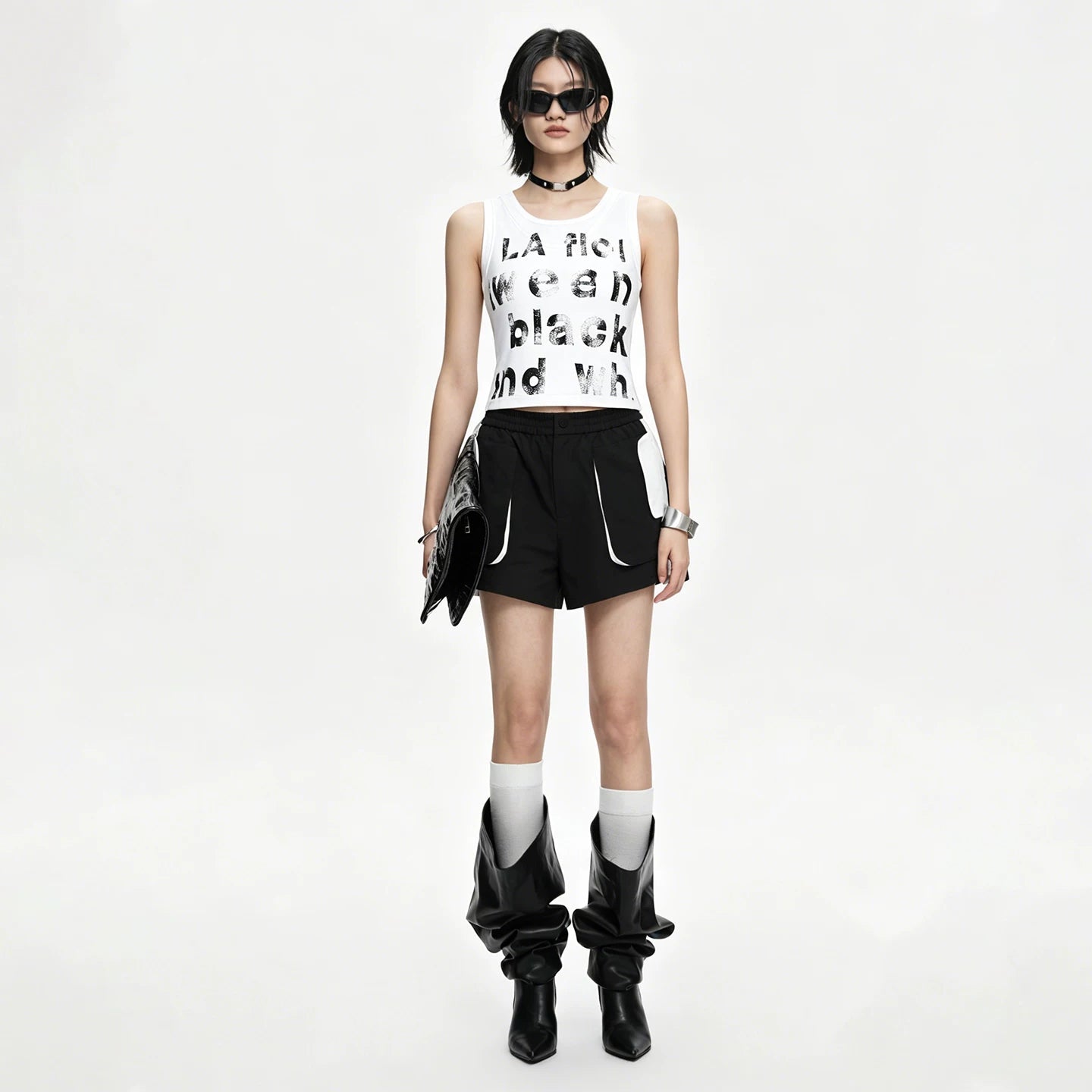 Lapargay vintage letter print hot girl slim short vest L75200103V - Lapargay