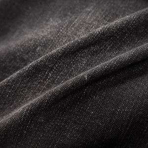 Lapargay Vintage Washed Black Denim Work Skirt with Metal Button Waistband and Multi-Pocket Design L78109206V - Lapargay