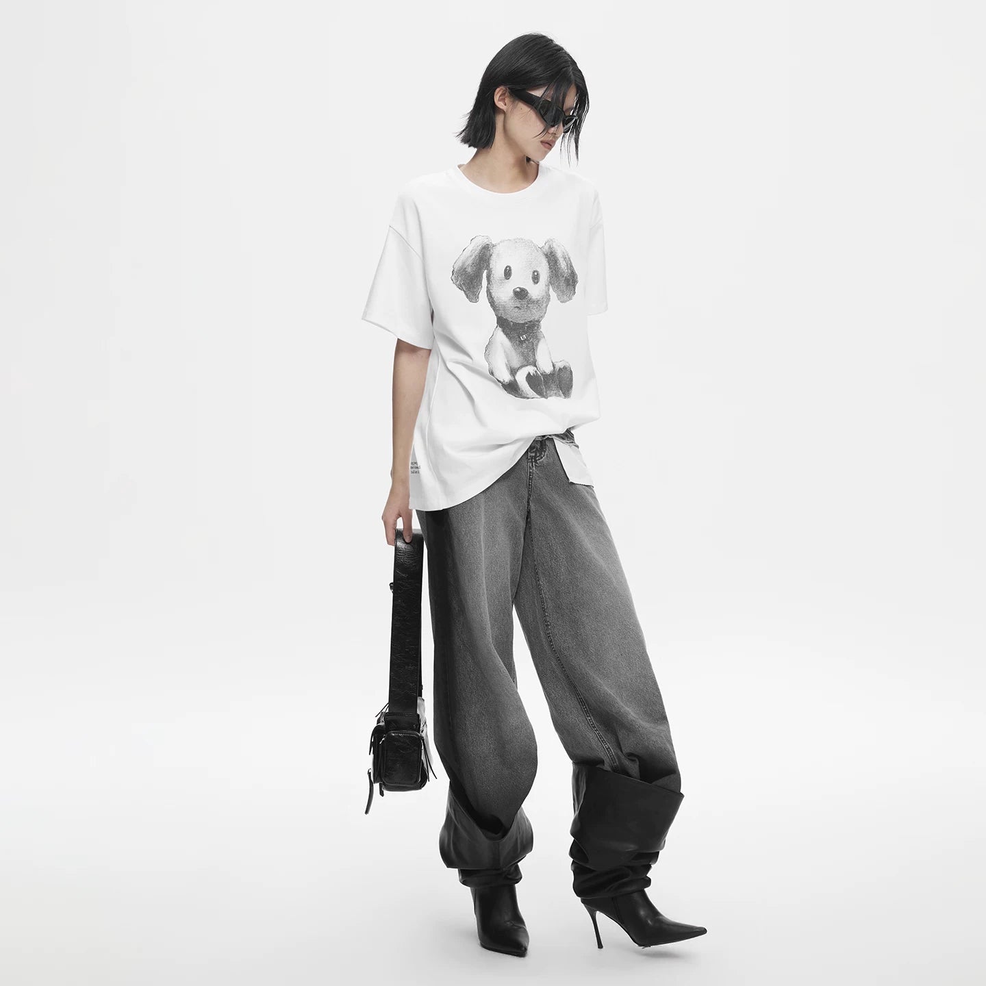 Lapargay Washed distressed denim casual pants Personality spliced Color contrast pockets L78102603V - Lapargay